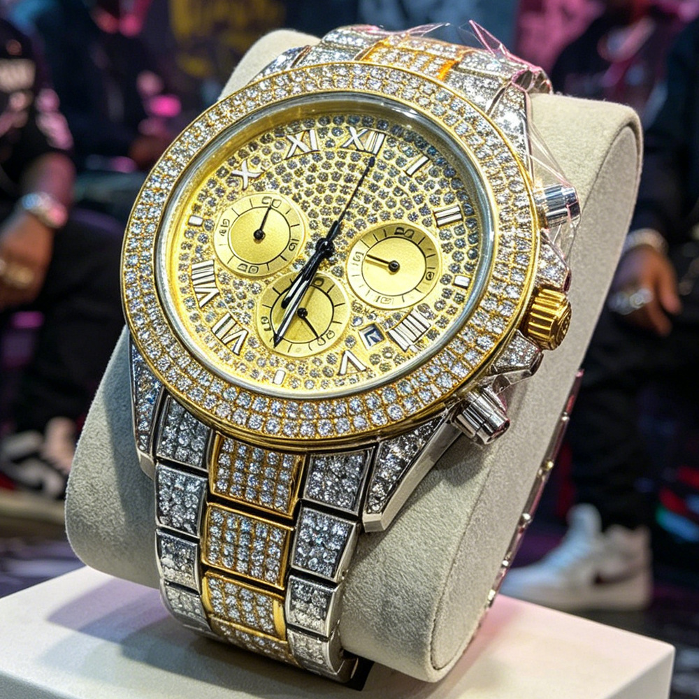 Jewelry Watches Brands - 로고 없는 실버 골드 풀 다이아몬드