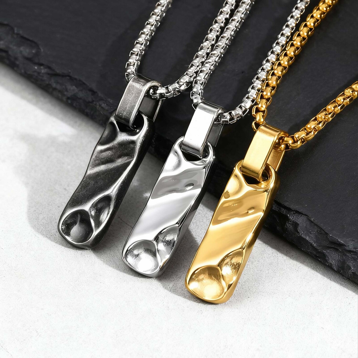Mens Dog Tag Necklace - 남성 및 소년용 작은 군번목걸이 펜던트,