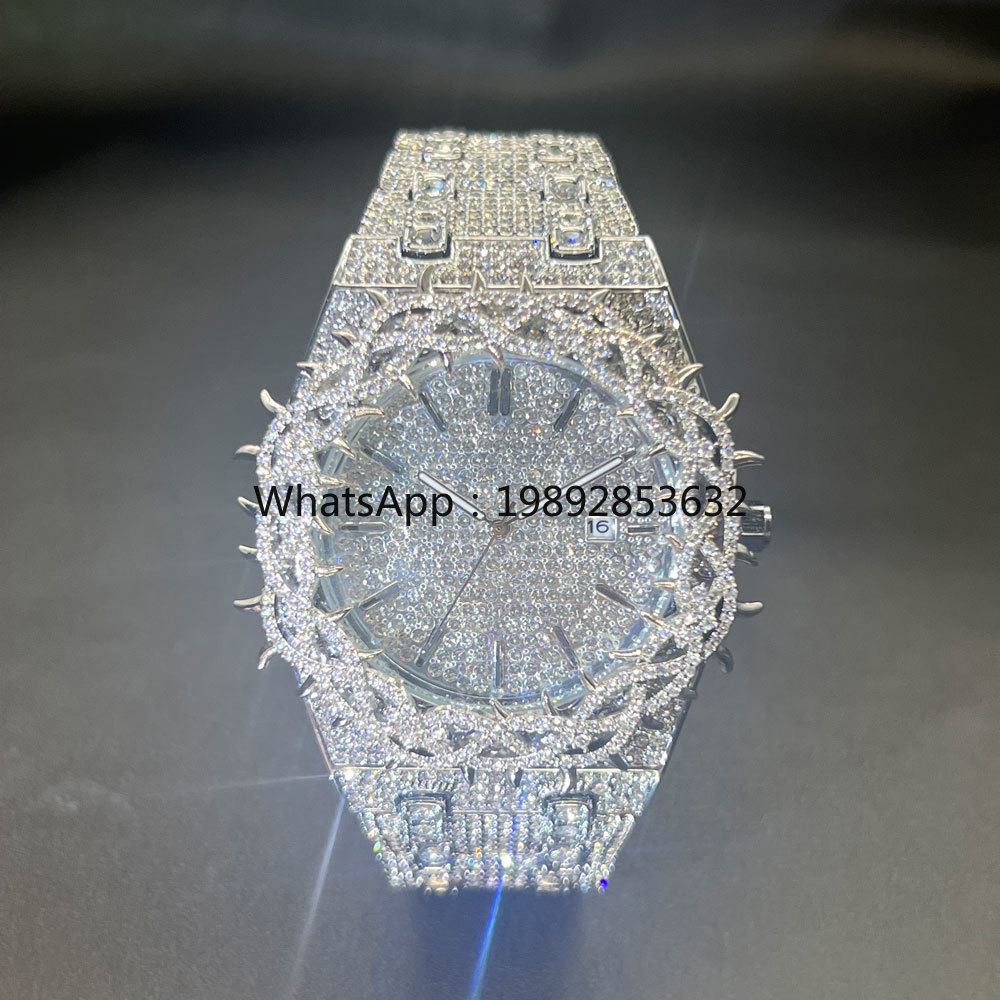 미스폭스 핫 패션 풀 다이아몬드 시계 남성 브랜드 힙합 - Jewelry Watches Brands 리뷰 및 가격