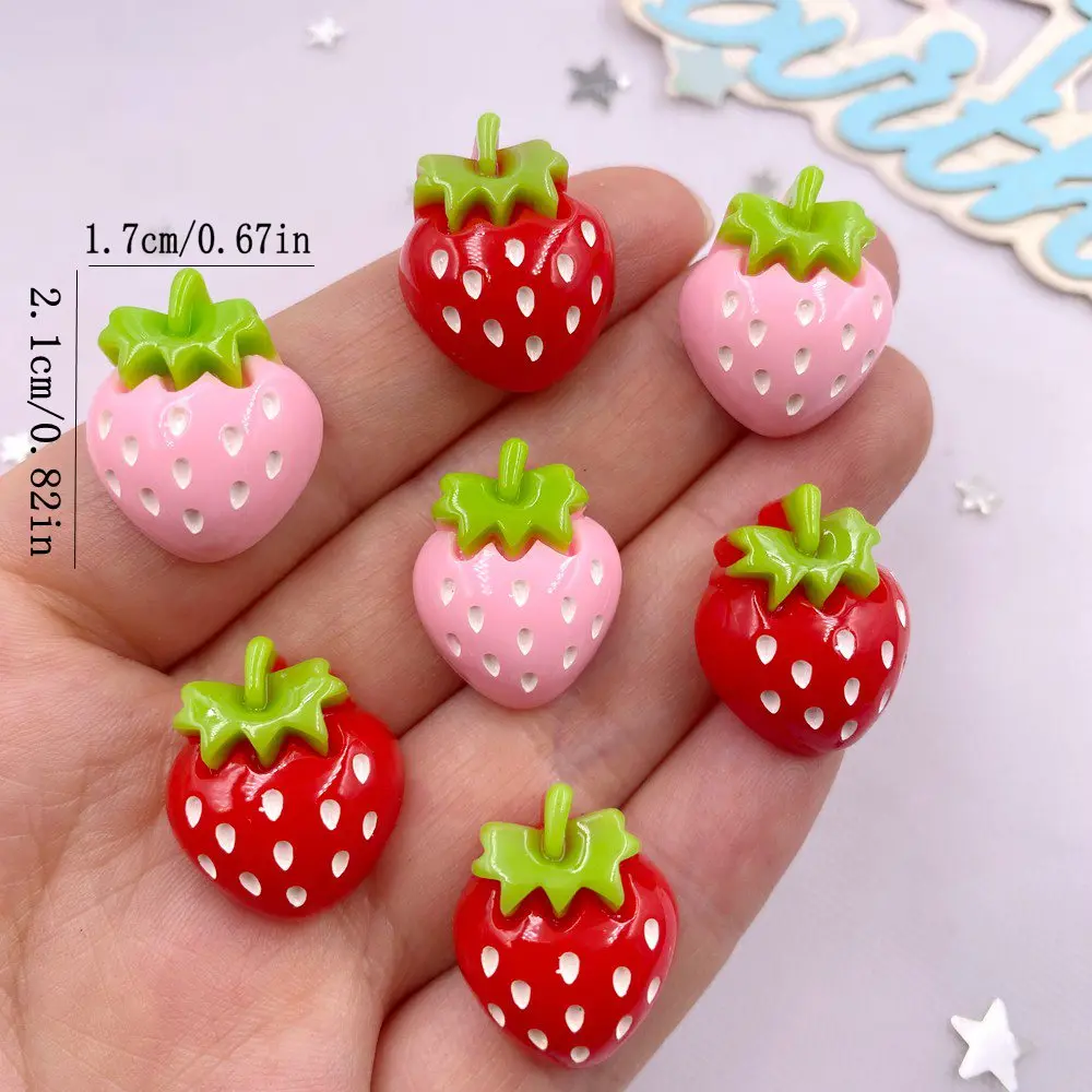 10PCS 수지 Kawaii 다채로운 만화 딸기 플랫  - Paradise Jewelry & Watches Llc Miami Photos 리뷰 및 가격