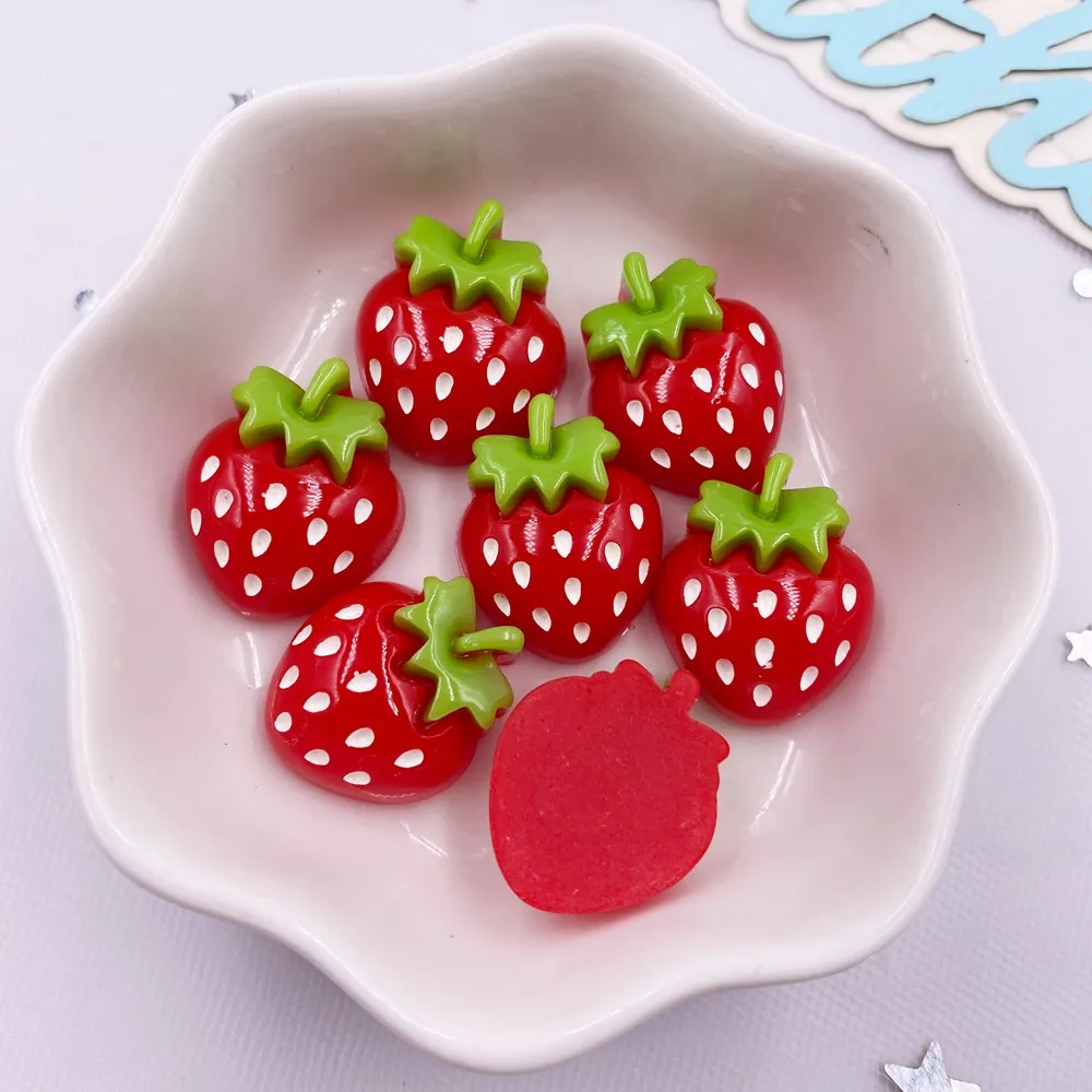 10PCS 수지 Kawaii 다채로운 만화 딸기 플랫  - Paradise Jewelry & Watches Llc Miami Photos 리뷰 및 가격