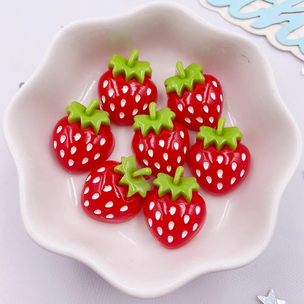 10PCS 수지 Kawaii 다채로운 만화 딸기 플랫  - Paradise Jewelry & Watches Llc Miami Photos 리뷰 및 가격