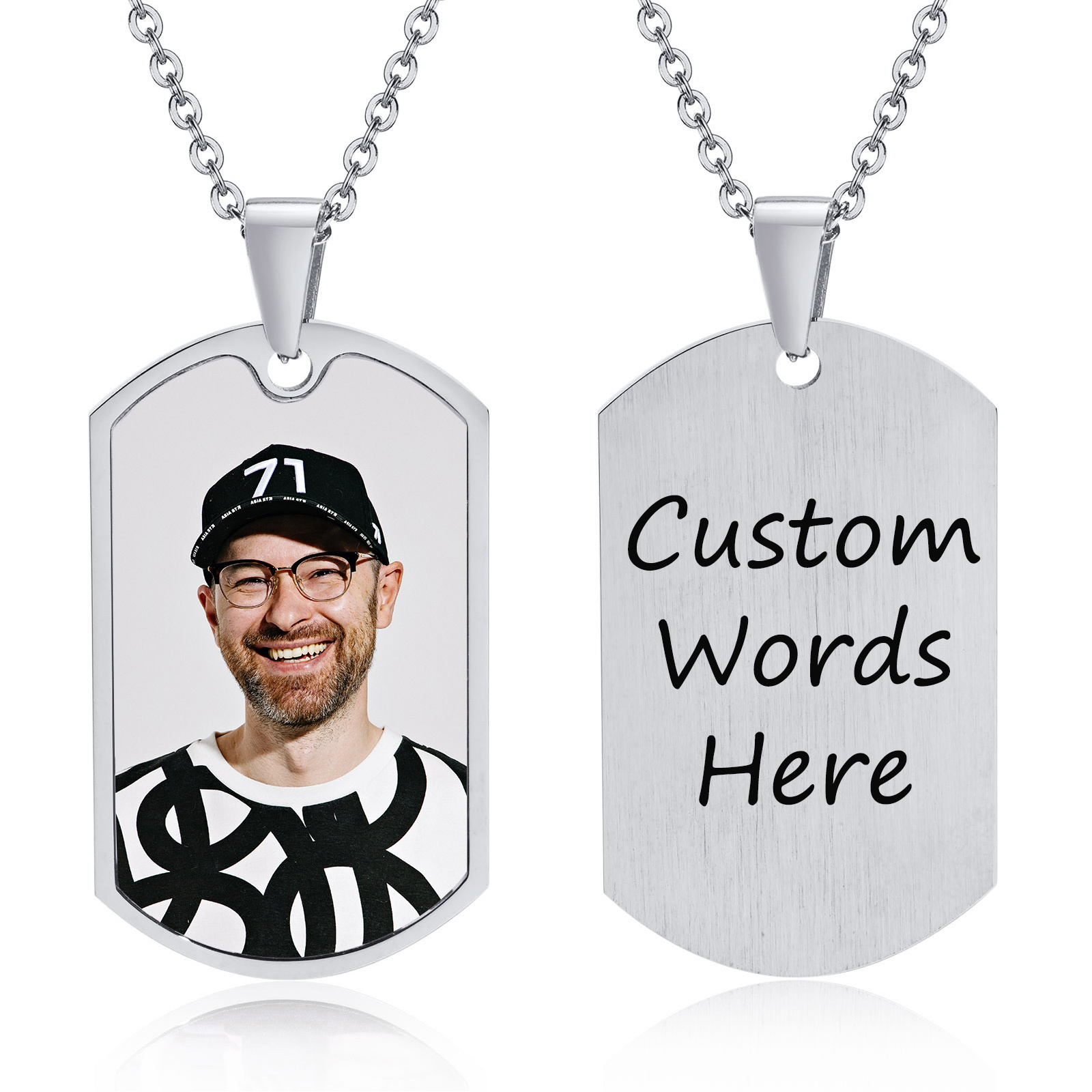 Vnox 무료 사용자 정의 사진 단어 남성 여성을위한  - Mens Dog Tag Necklace 리뷰 및 가격