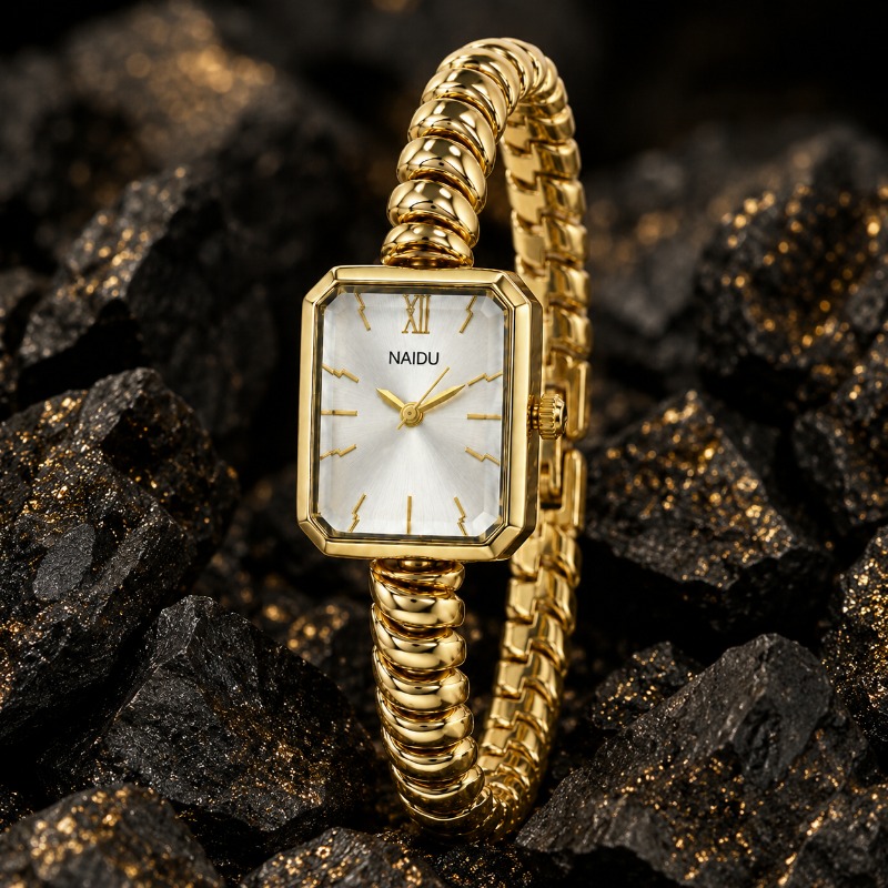 NAIDU 여성용 골드 시계 미니 직사각형 고급 여성  - Jewelry Watches Luxury 리뷰 및 가격