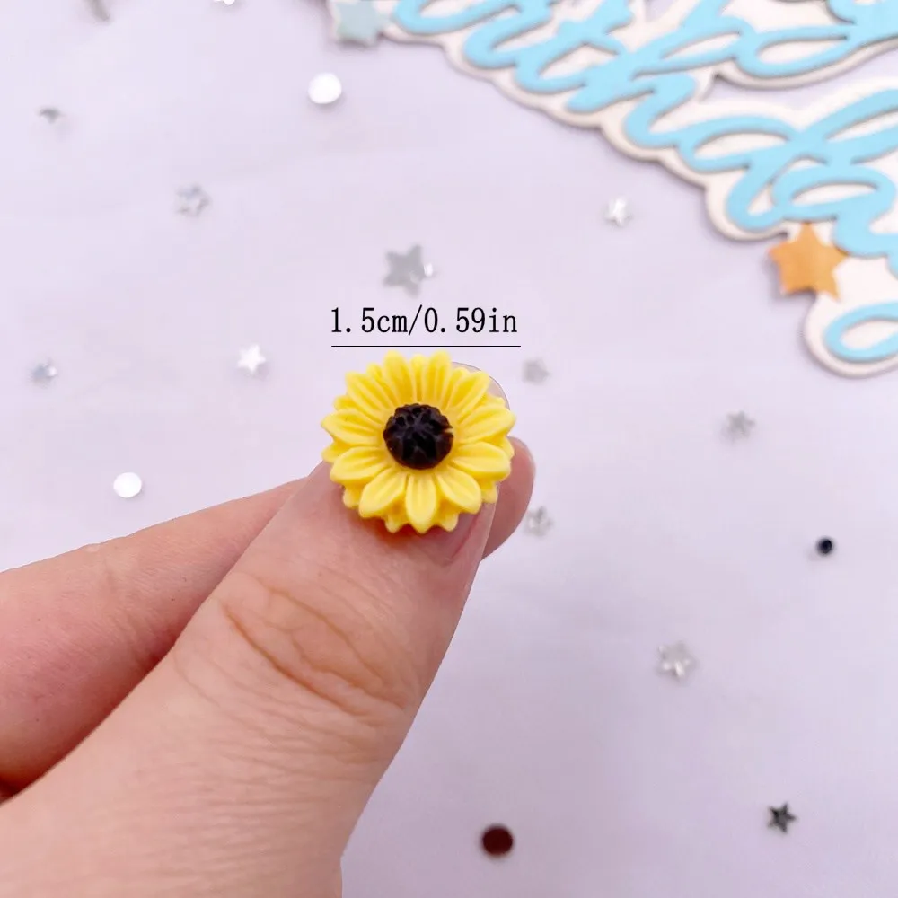 송진 다채로운 해바라기 플랫백 꽃 스톤 보석 입상 스크 - Paradise Jewelry & Watches Llc Miami Photos 리뷰 및 가격