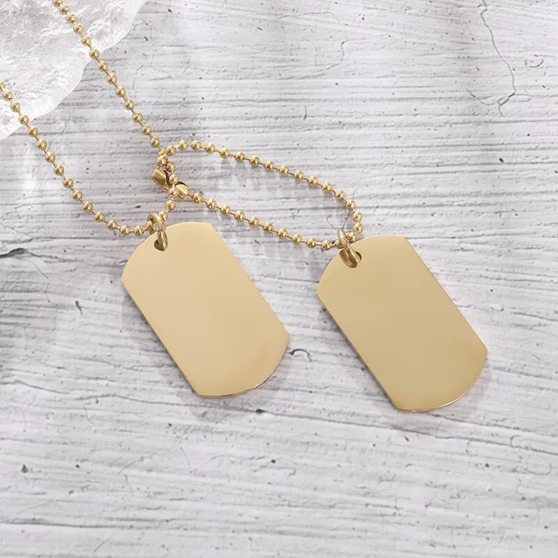 간단한 스테인레스 스틸 더블 개 태그 목걸이 높은 광택 - Mens Dog Tag Necklace 리뷰 및 가격