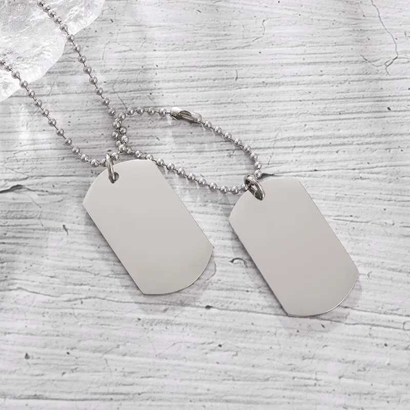 간단한 스테인레스 스틸 더블 개 태그 목걸이 높은 광택 - Mens Dog Tag Necklace 리뷰 및 가격