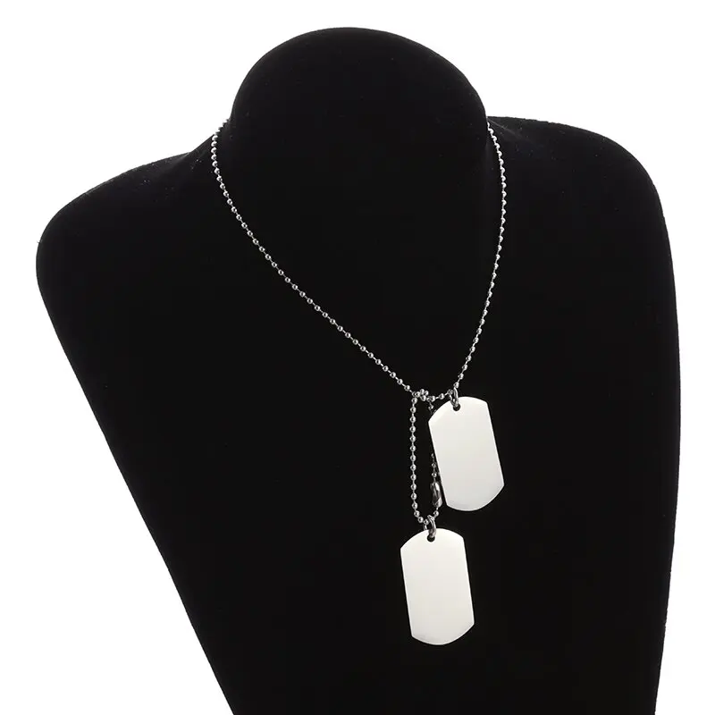 간단한 스테인레스 스틸 더블 개 태그 목걸이 높은 광택 - Mens Dog Tag Necklace 리뷰 및 가격