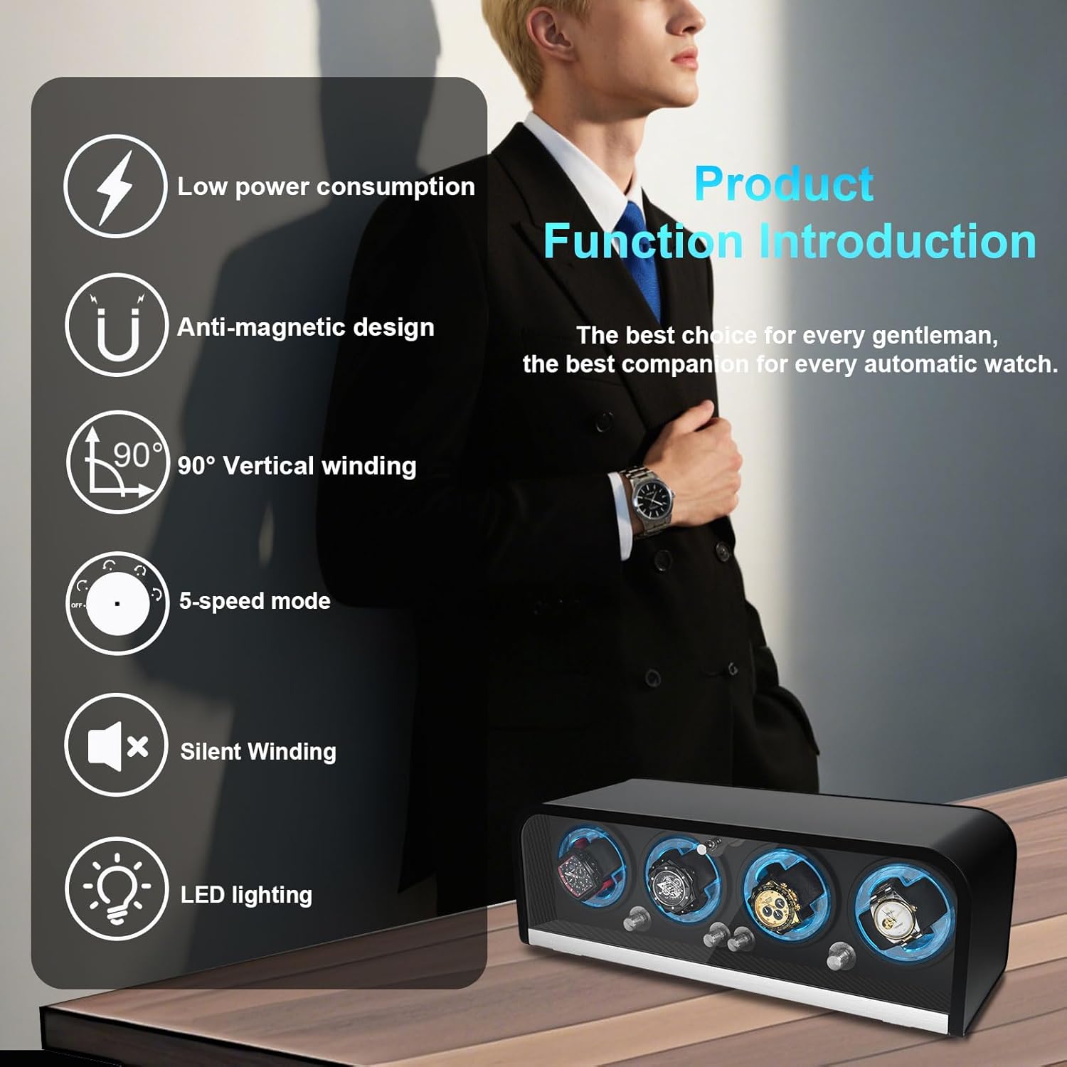 자동 시계용 와치 와인더, 롤렉스용 1/2/4/8 슬롯 - Automatic Watch Winder 리뷰 및 가격