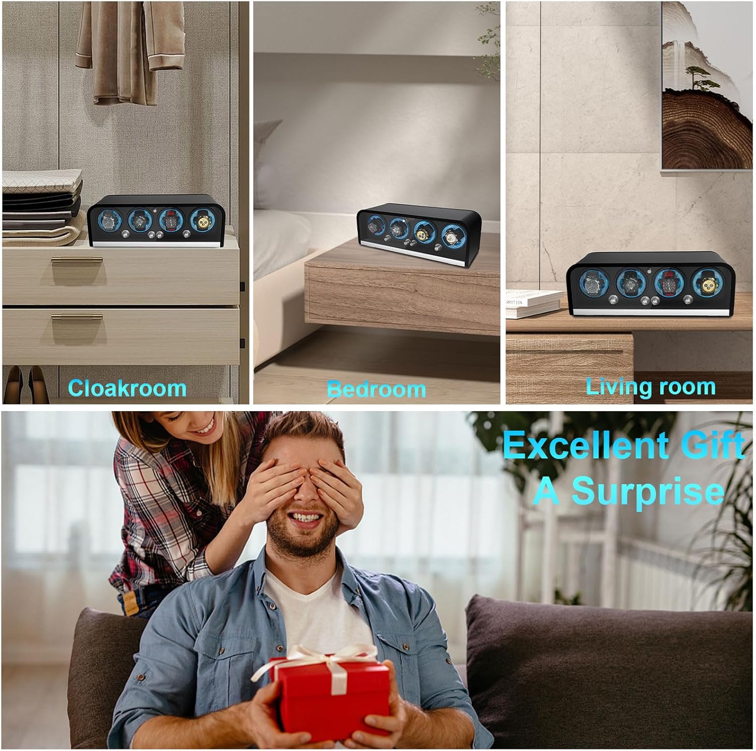 자동 시계용 와치 와인더, 롤렉스용 1/2/4/8 슬롯 - Automatic Watch Winder 리뷰 및 가격