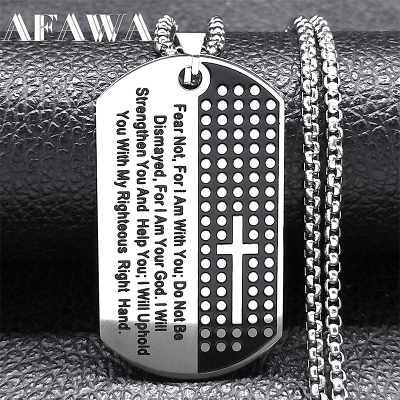 두려워하지 마세요, 나는 당신과 함께 있습니다. 여성  - Mens Dog Tag Necklace 리뷰 및 가격