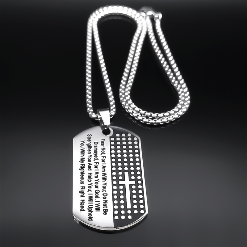 두려워하지 마세요, 나는 당신과 함께 있습니다. 여성  - Mens Dog Tag Necklace 리뷰 및 가격