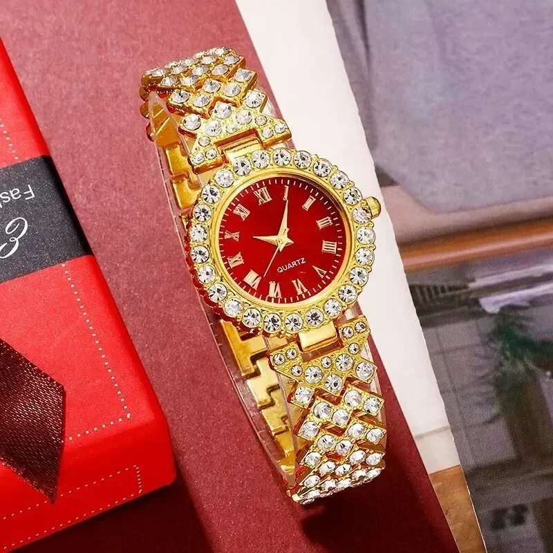 골든 럭셔리 시계 여성 반지 목걸이 귀걸이 라인스톤 패 - Jewelry Watches Luxury 리뷰 및 가격