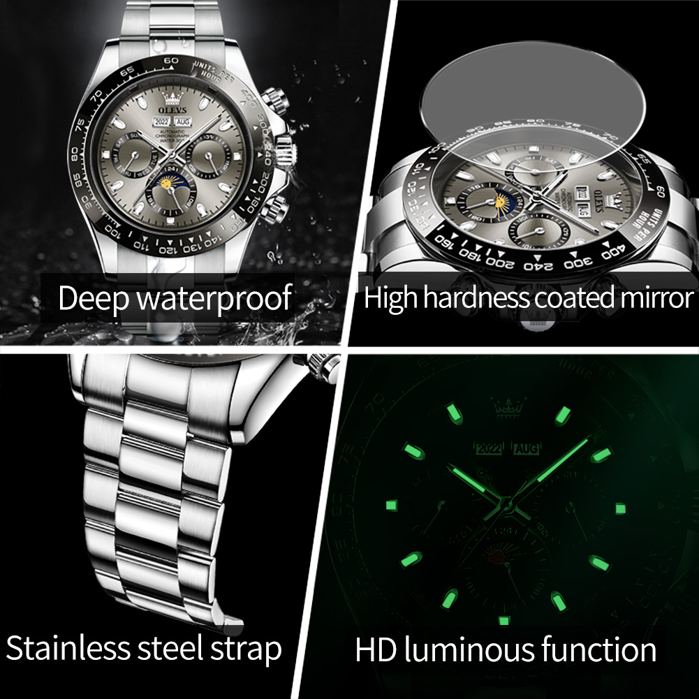 OLEVS 6654 럭셔리 남성용 시계 크로노 그래프  - Omega Watch Seamaster 리뷰 및 가격