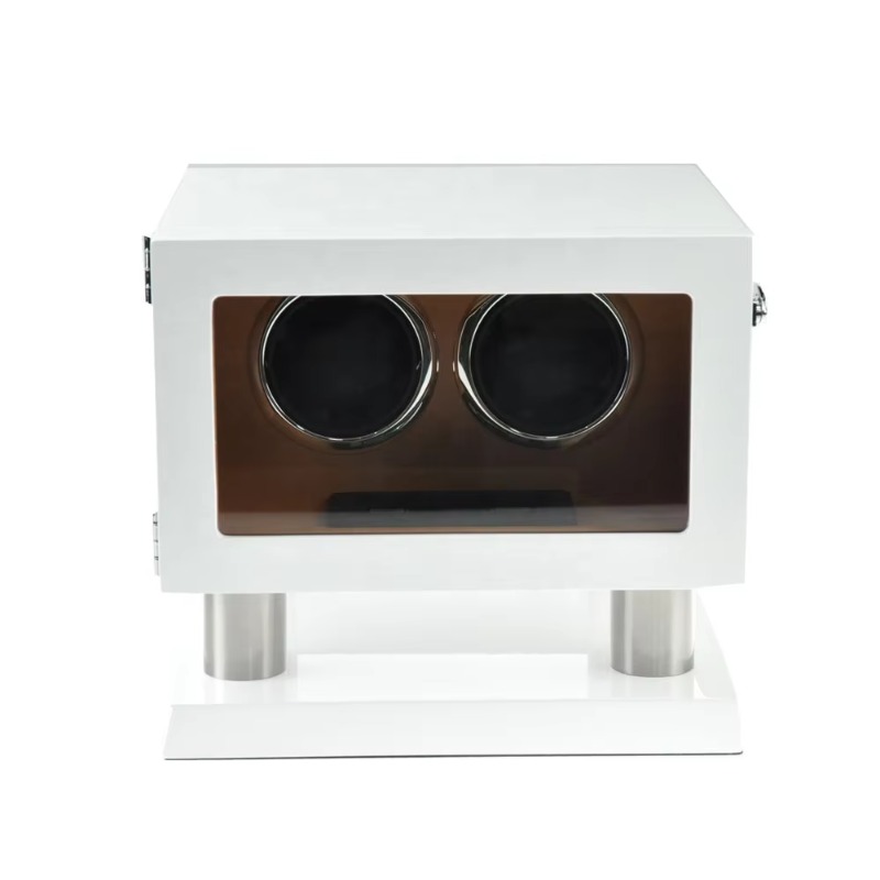 화이트 브라운 가죽 컨트롤러 자이로 오르빗 2 슬롯 회 - Automatic Watch Winder 리뷰 및 가격