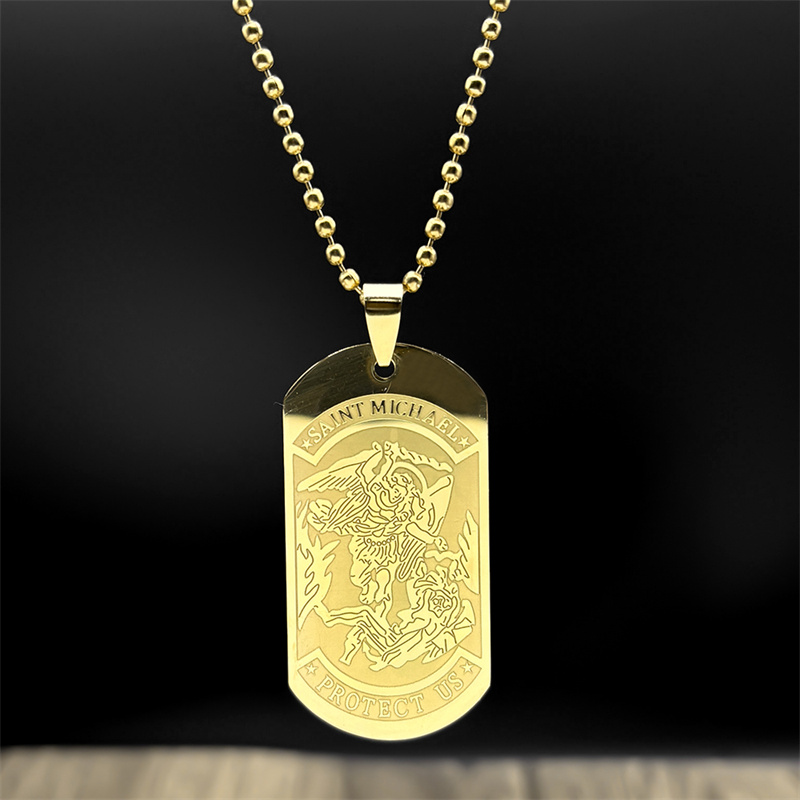 SAINT MICHAEL 보호 미국 대천사 스테인레스  - Mens Dog Tag Necklace 리뷰 및 가격