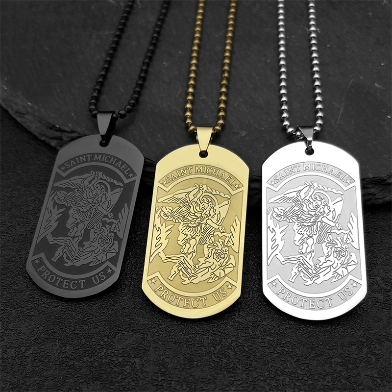 SAINT MICHAEL 보호 미국 대천사 스테인레스  - Mens Dog Tag Necklace 리뷰 및 가격