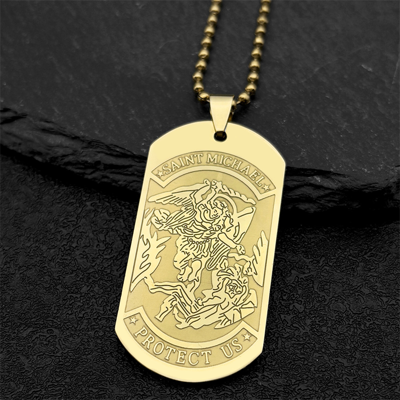 SAINT MICHAEL 보호 미국 대천사 스테인레스  - Mens Dog Tag Necklace 리뷰 및 가격