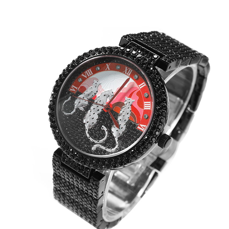 남성용 시계 태양과 표범 무늬 쿼츠 손목시계 남성 힙합 - Jewelry Watches Brands 리뷰 및 가격
