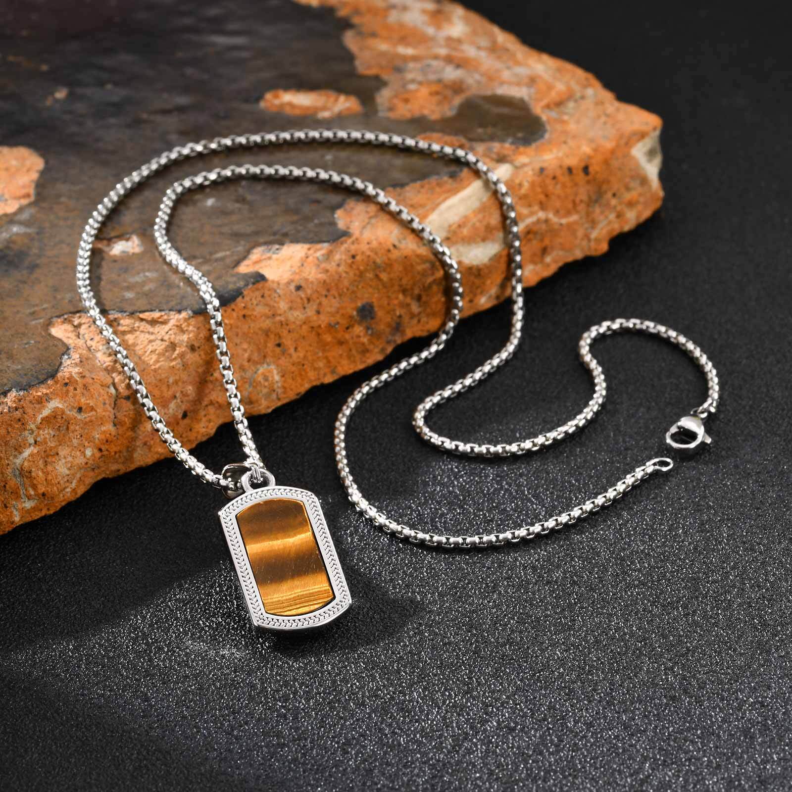 남성용 빈티지 직사각형 저자극성 박스 체인 도그 태그  - Mens Dog Tag Necklace 리뷰 및 가격